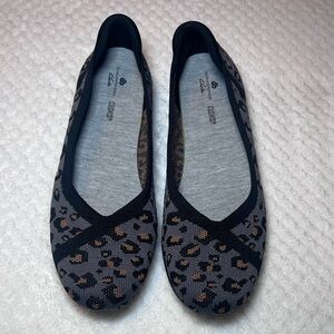 Clarks Black and Brown Leopard Print Flats